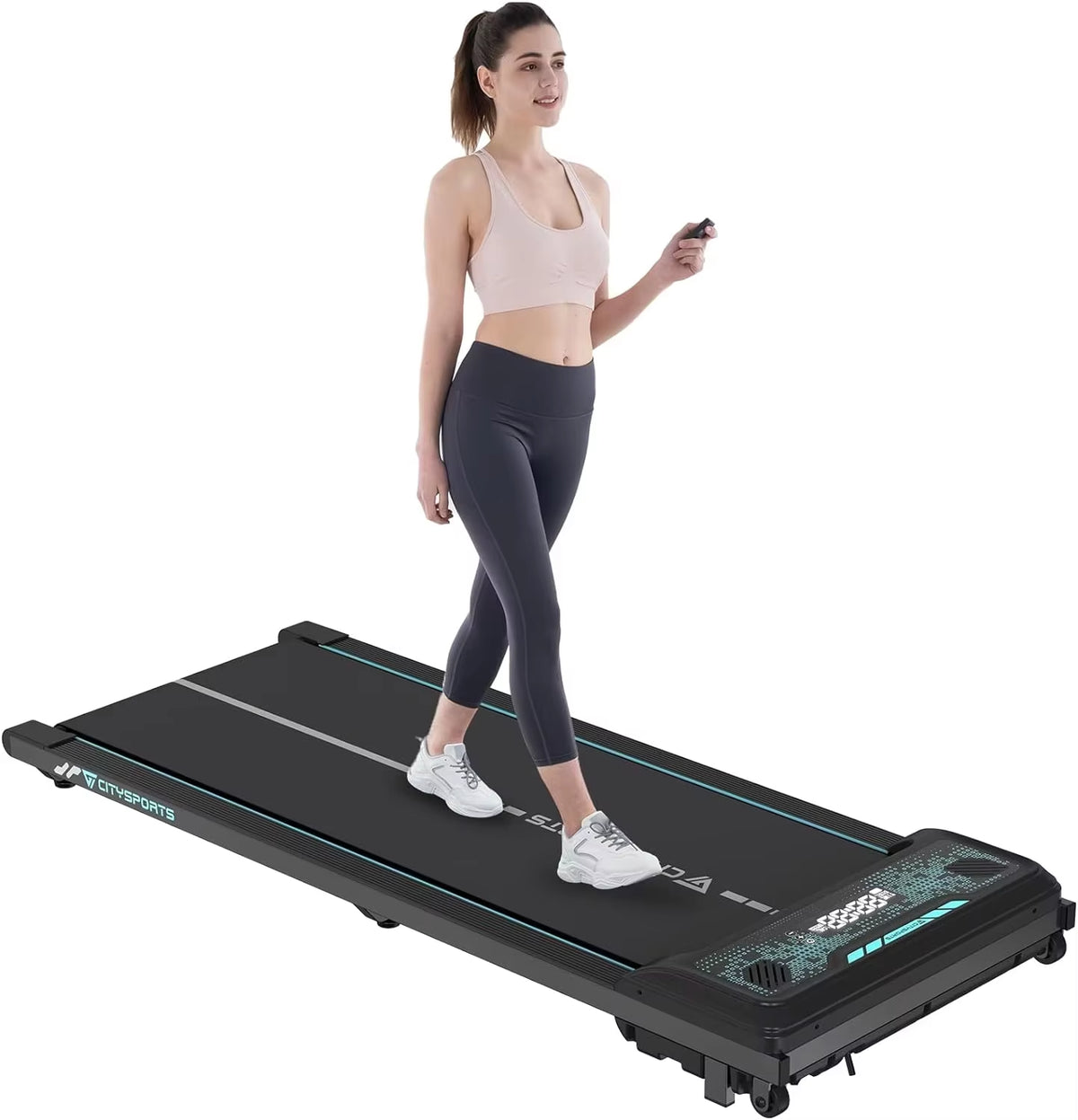 Treadmill, Walking Pad Treadmill, Bluetooth, Compact Treadmill with LED Display for Home/Office, 6 Km/H
