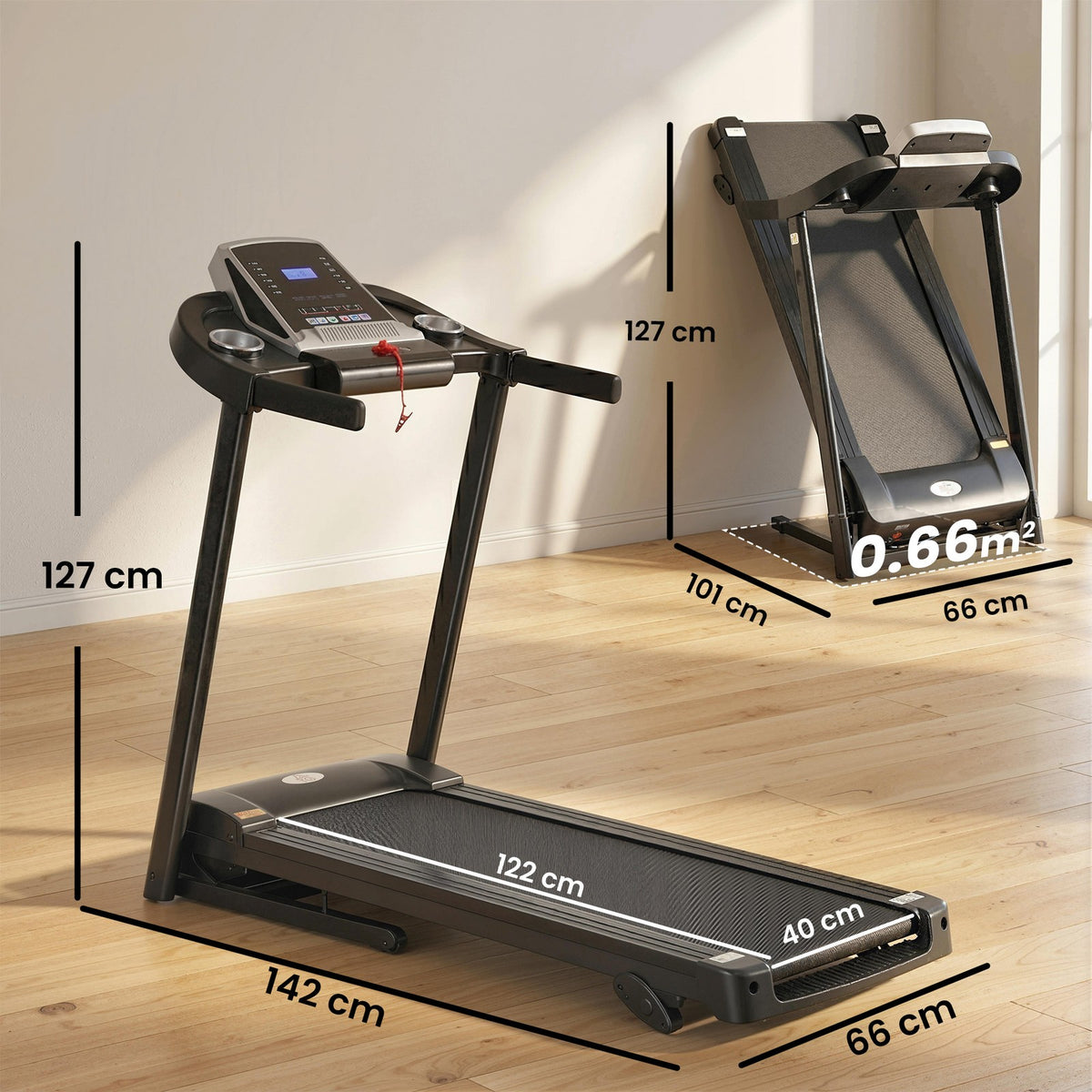 Folding 12Km/H Electric Treadmill Running Machine W/ Incline LED Display