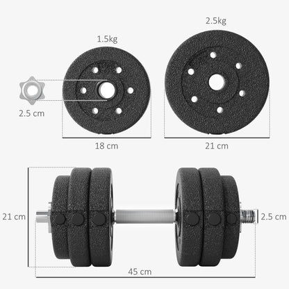 30KG Adjustable Dumbbells Weight Set Hand Weight for Home Gym Body Fitness