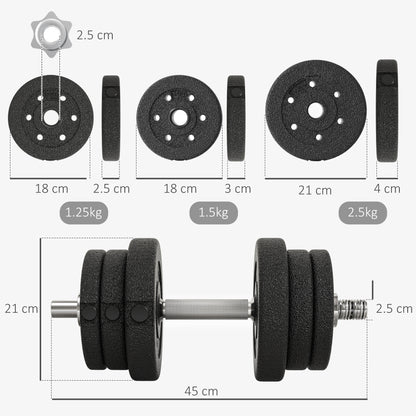 30KG Adjustable Dumbbells Weight Set Hand Weight for Home Gym Body Fitness