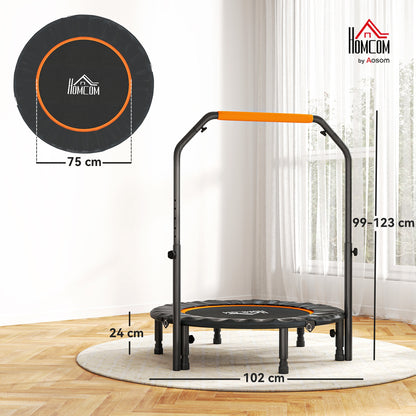 40" Foldable Mini Trampoline Fitness Trampoline W/ Foam Handle