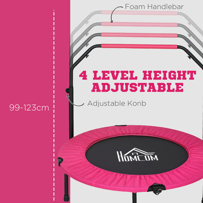 40" Foldable Mini Trampoline Fitness Trampoline W/ Foam Handle