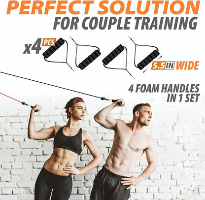 360Lbs Fitness Exercises Resistance Bands Set Elastic Tubes Pull Rope Yoga Band Training Workout Equipment for Home Gym Weight