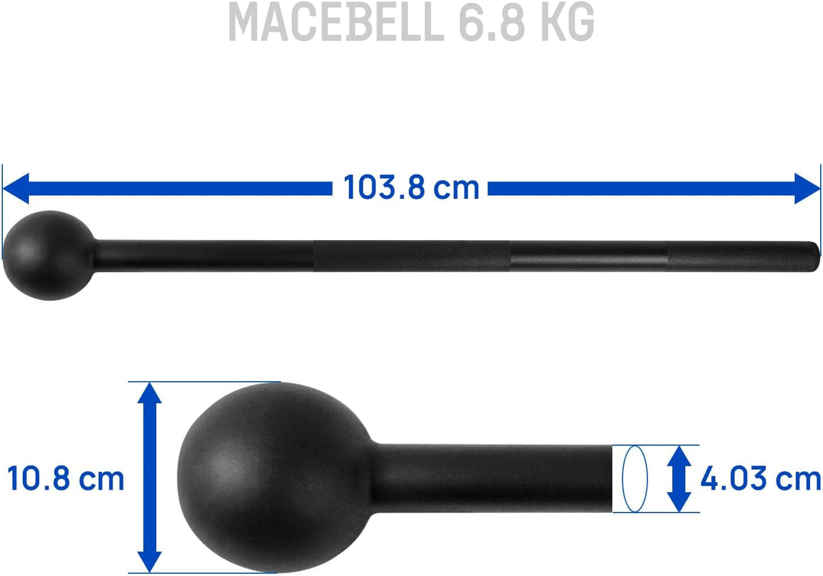 Alloy Steel Mace Macebell, Weighted Bar for Strength Training, Shoulder, Grips & Forearms Workouts - Gym Hammer with Multiple Size
