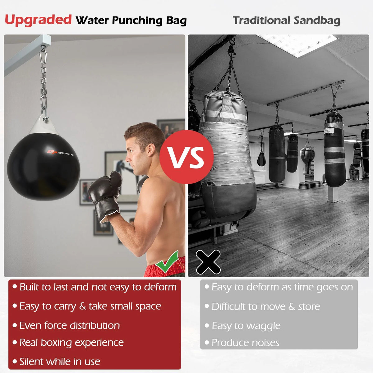 Water Punching Bag with Water Injector and Hanging Accessories