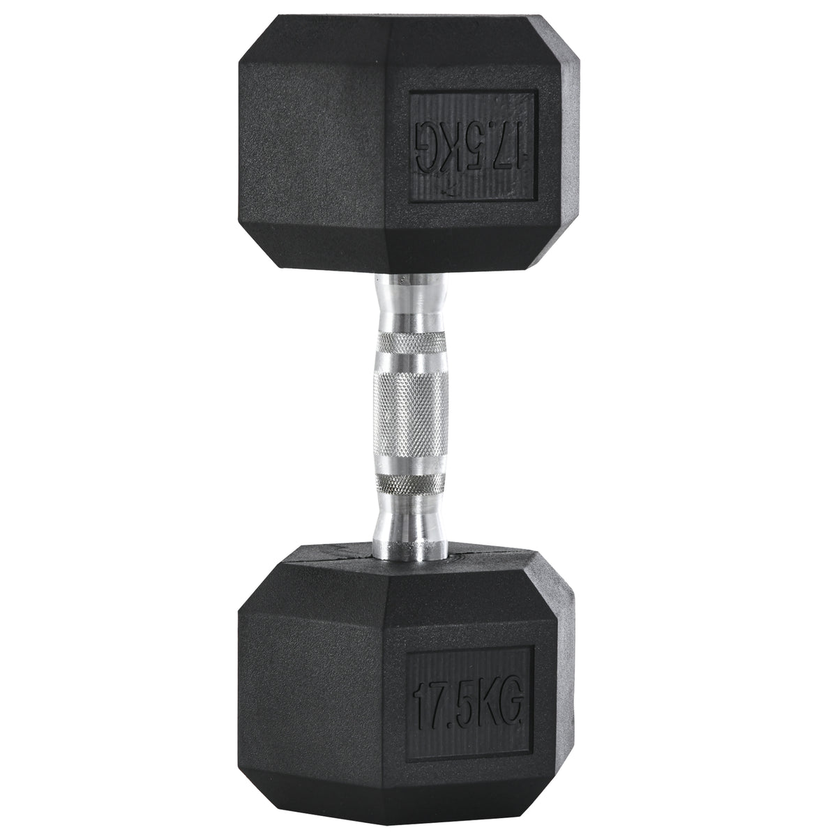 20Kg Hex Rubber Dumbbell Encased Ergo Weights for Home Exercise Gym Fitness