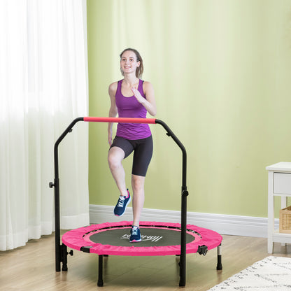 40" Foldable Mini Trampoline Fitness Trampoline W/ Foam Handle