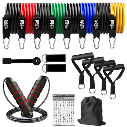 360Lbs Fitness Exercises Resistance Bands Set Elastic Tubes Pull Rope Yoga Band Training Workout Equipment for Home Gym Weight