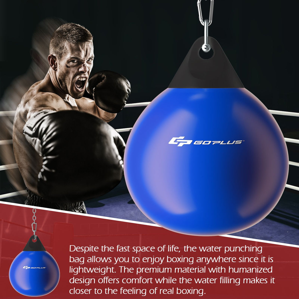 Water Punching Bag with Water Injector and Hanging Accessories