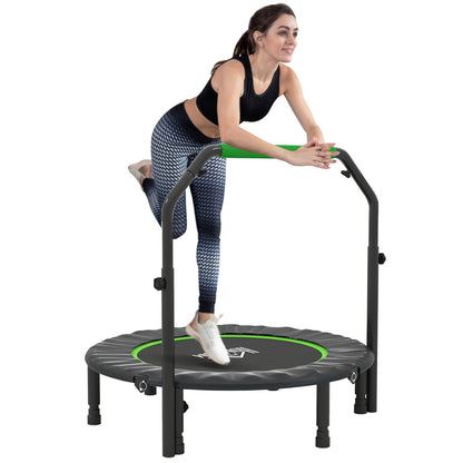 40" Foldable Mini Trampoline Fitness Trampoline W/ Foam Handle