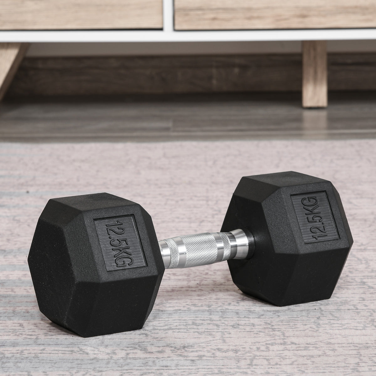 20Kg Hex Rubber Dumbbell Encased Ergo Weights for Home Exercise Gym Fitness