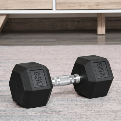20Kg Hex Rubber Dumbbell Encased Ergo Weights for Home Exercise Gym Fitness