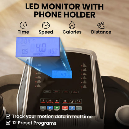 Folding 12Km/H Electric Treadmill Running Machine W/ Incline LED Display
