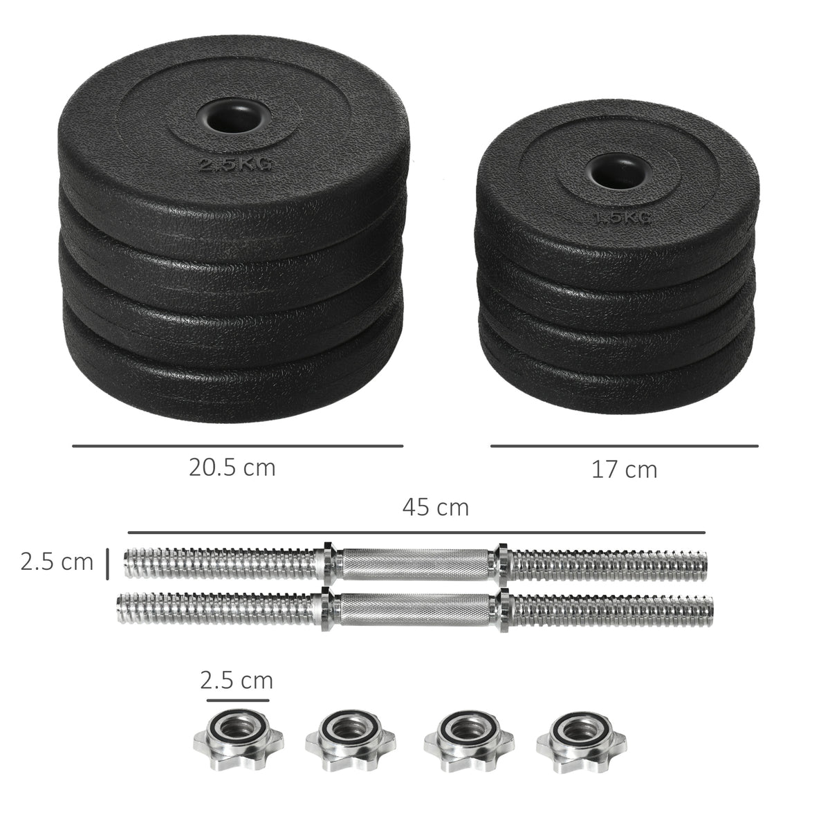 30KG Adjustable Dumbbells Weight Set Hand Weight for Home Gym Body Fitness