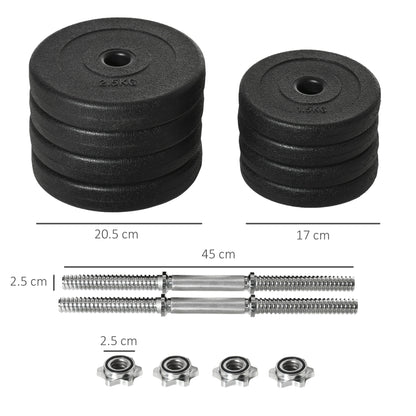 30KG Adjustable Dumbbells Weight Set Hand Weight for Home Gym Body Fitness