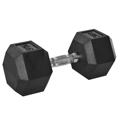20Kg Hex Rubber Dumbbell Encased Ergo Weights for Home Exercise Gym Fitness