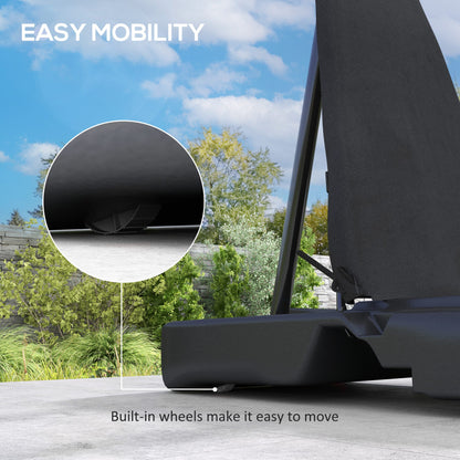 2.45-3.05M Basketball Hoop Outdoor with Rebound System and Wheels