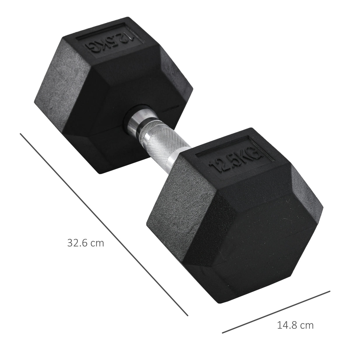 20Kg Hex Rubber Dumbbell Encased Ergo Weights for Home Exercise Gym Fitness