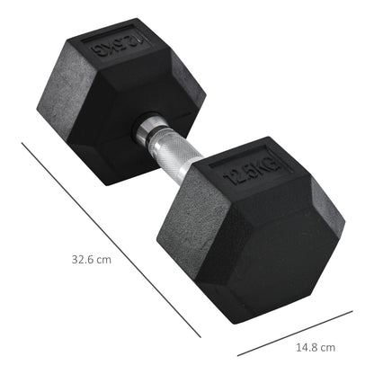 20Kg Hex Rubber Dumbbell Encased Ergo Weights for Home Exercise Gym Fitness