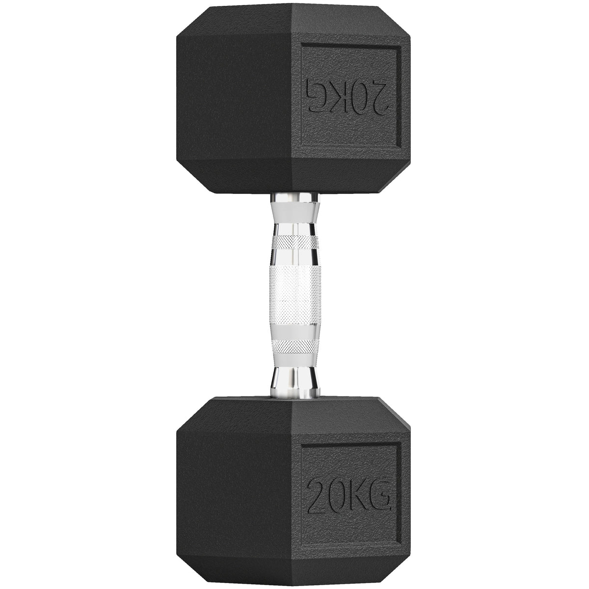 20Kg Hex Rubber Dumbbell Encased Ergo Weights for Home Exercise Gym Fitness