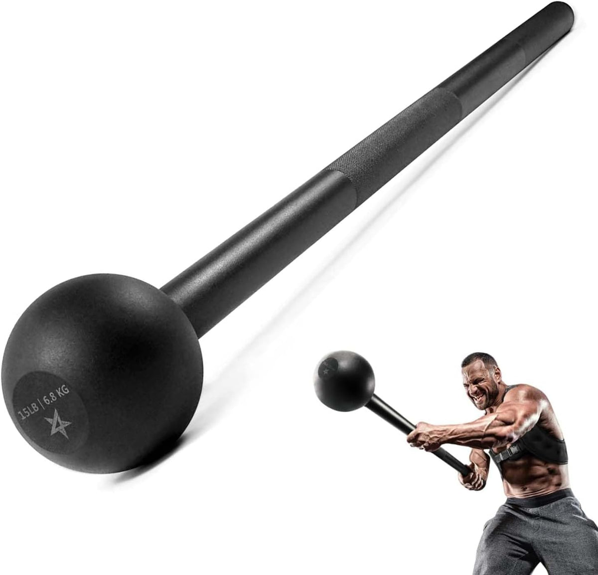 Alloy Steel Mace Macebell, Weighted Bar for Strength Training, Shoulder, Grips & Forearms Workouts - Gym Hammer with Multiple Size
