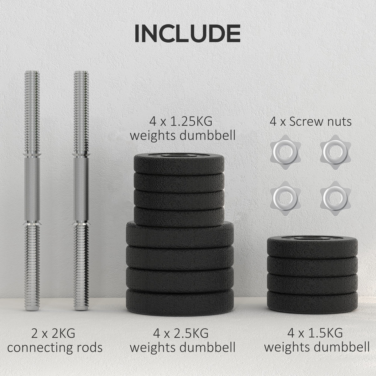 30KG Adjustable Dumbbells Weight Set Hand Weight for Home Gym Body Fitness
