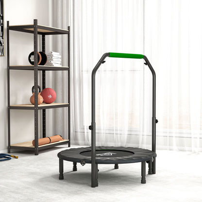40" Foldable Mini Trampoline Fitness Trampoline W/ Foam Handle