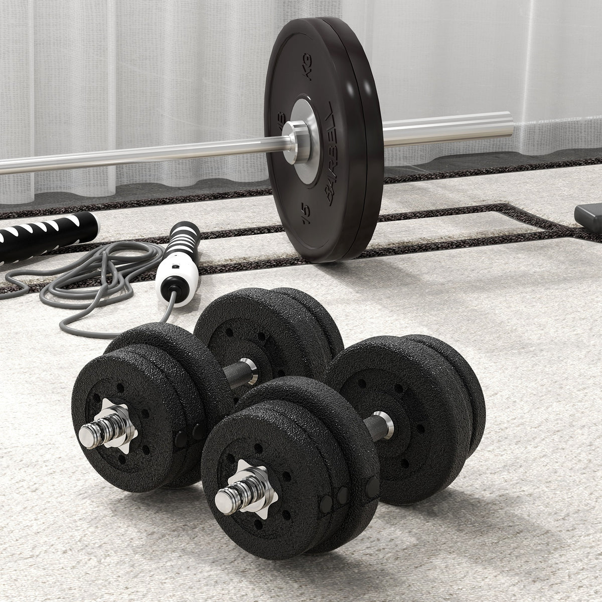 30KG Adjustable Dumbbells Weight Set Hand Weight for Home Gym Body Fitness