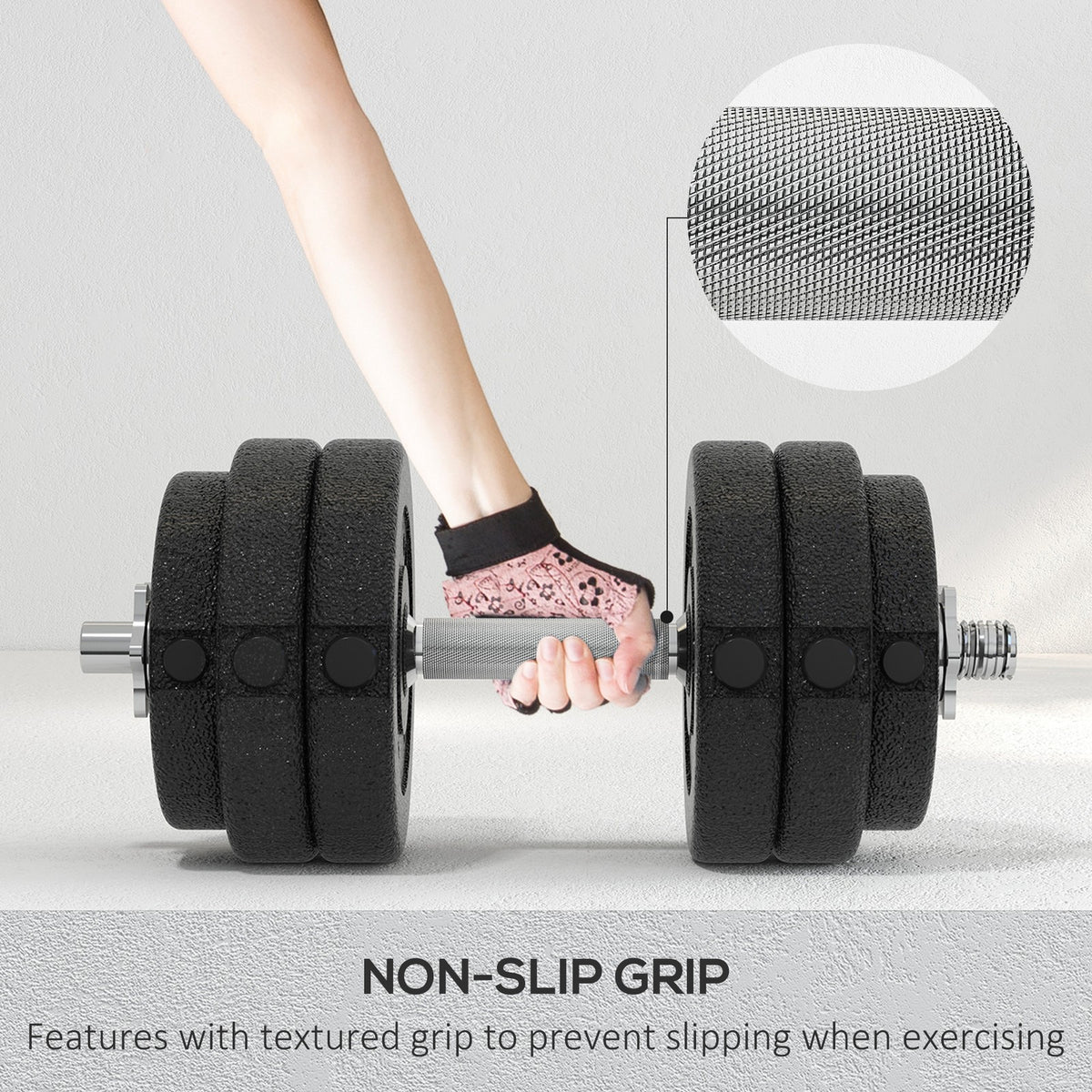 30KG Adjustable Dumbbells Weight Set Hand Weight for Home Gym Body Fitness