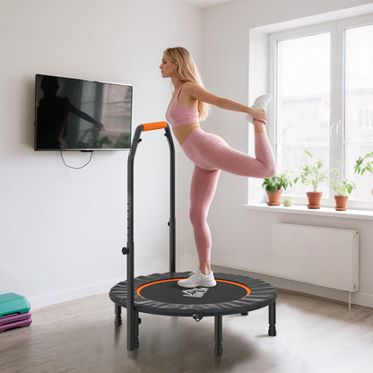 40" Foldable Mini Trampoline Fitness Trampoline W/ Foam Handle