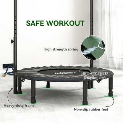 40" Foldable Mini Trampoline Fitness Trampoline W/ Foam Handle